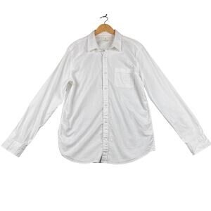 Mutual Weave Shirt Mens Large White Button Up Long Sleeve Casual Classic